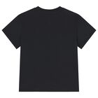 Boys Black Logo T-Shirt, 1, hi-res