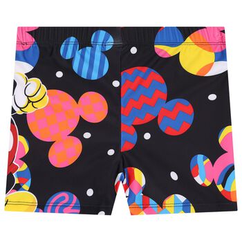 Boys Black Mickey Mouse Disney Swim Shorts