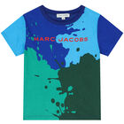 تيشيرت أولاد بالشعار باللون الأزرق والأخضر, 1, hi-res