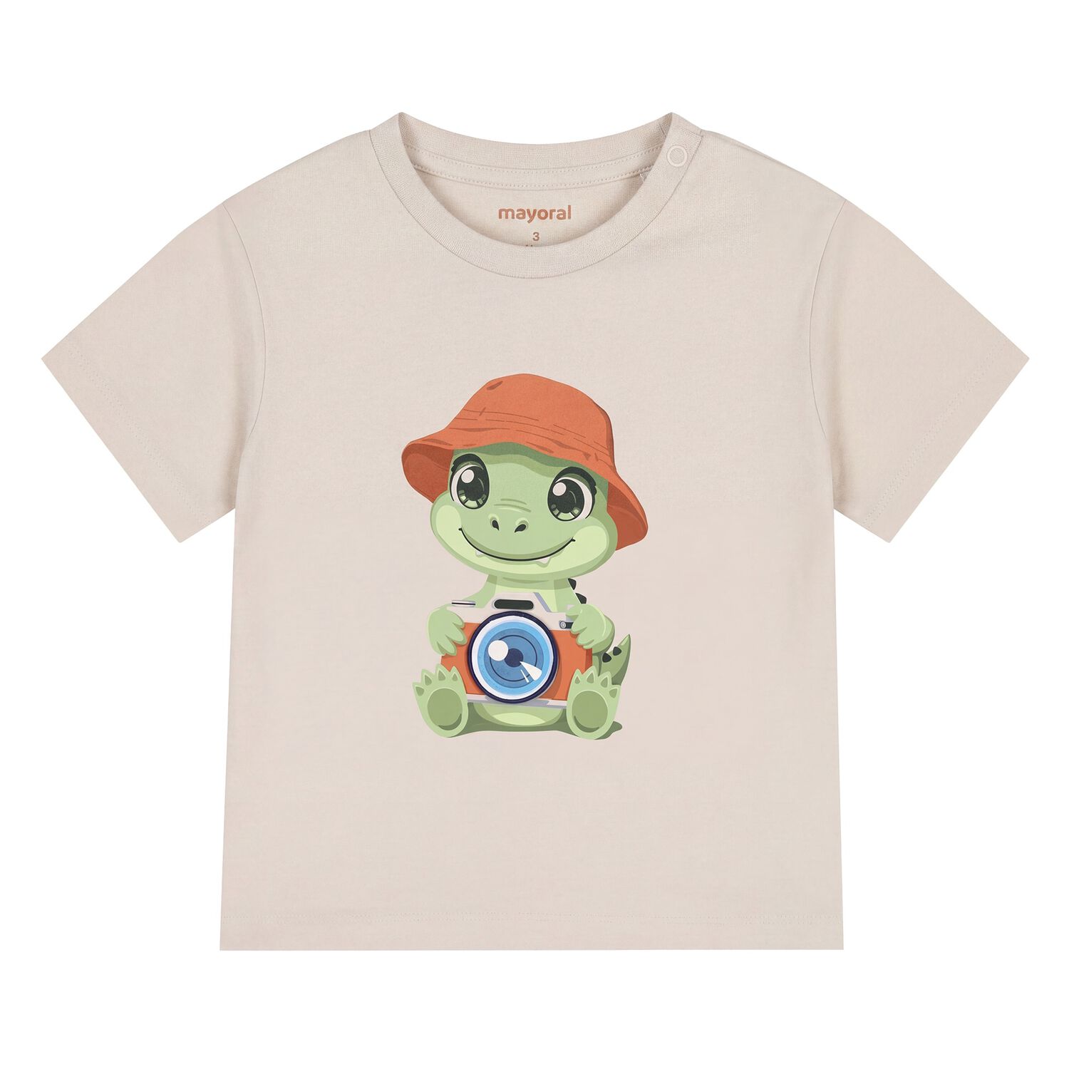 Younger Boys Beige Crocodile T-Shirt, 2, hi-res