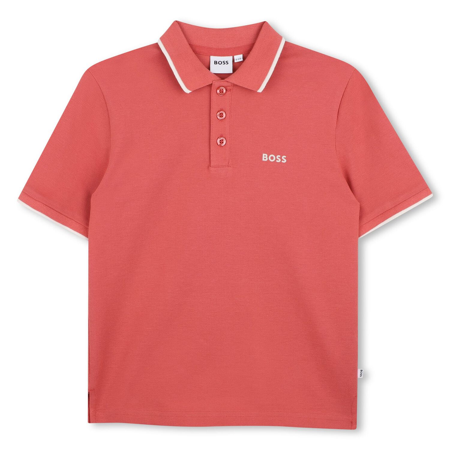 Boys Mini Me Red Logo Polo Shirt, 7, hi-res