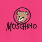Girls Pink Teddy Bear Logo Sweatshirt, 4, hi-res