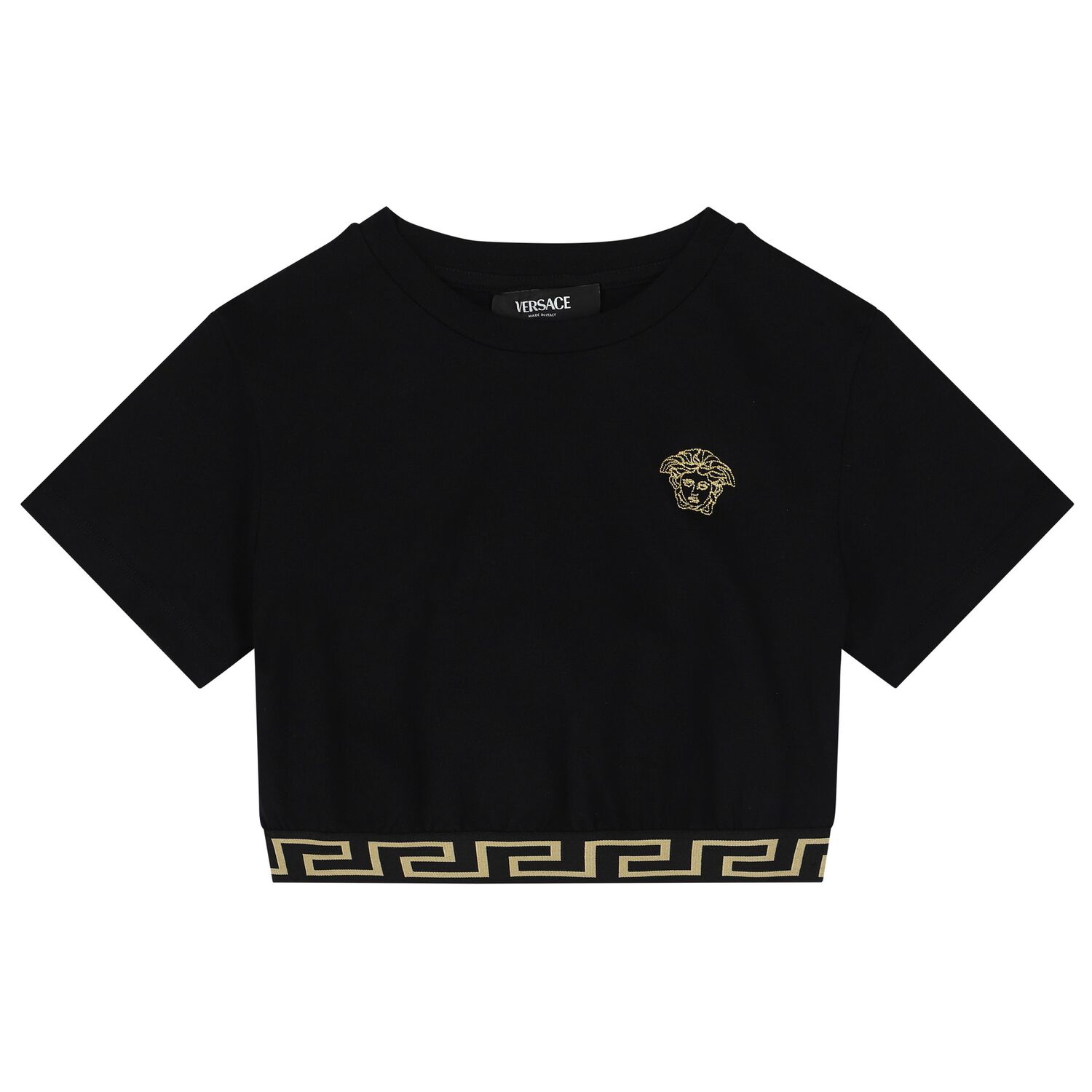 Girls Black Logo T-Shirt, 1, hi-res