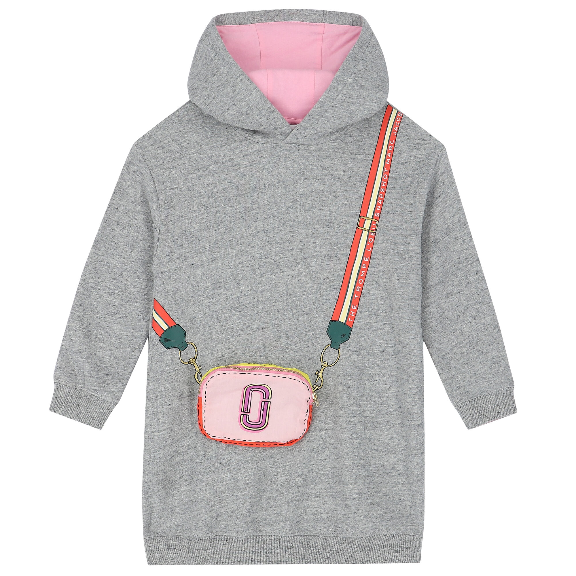 MARC JACOBS Girls Grey Logo Hooded Dress | Junior Couture USA