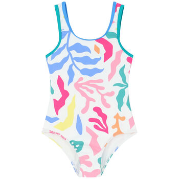 Girls White Coral Reef Swimsuit
