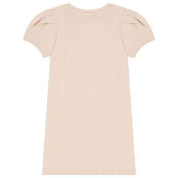 Girls Beige Logo Dress