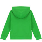 Boys Green Logo Hooded Top, 1, hi-res