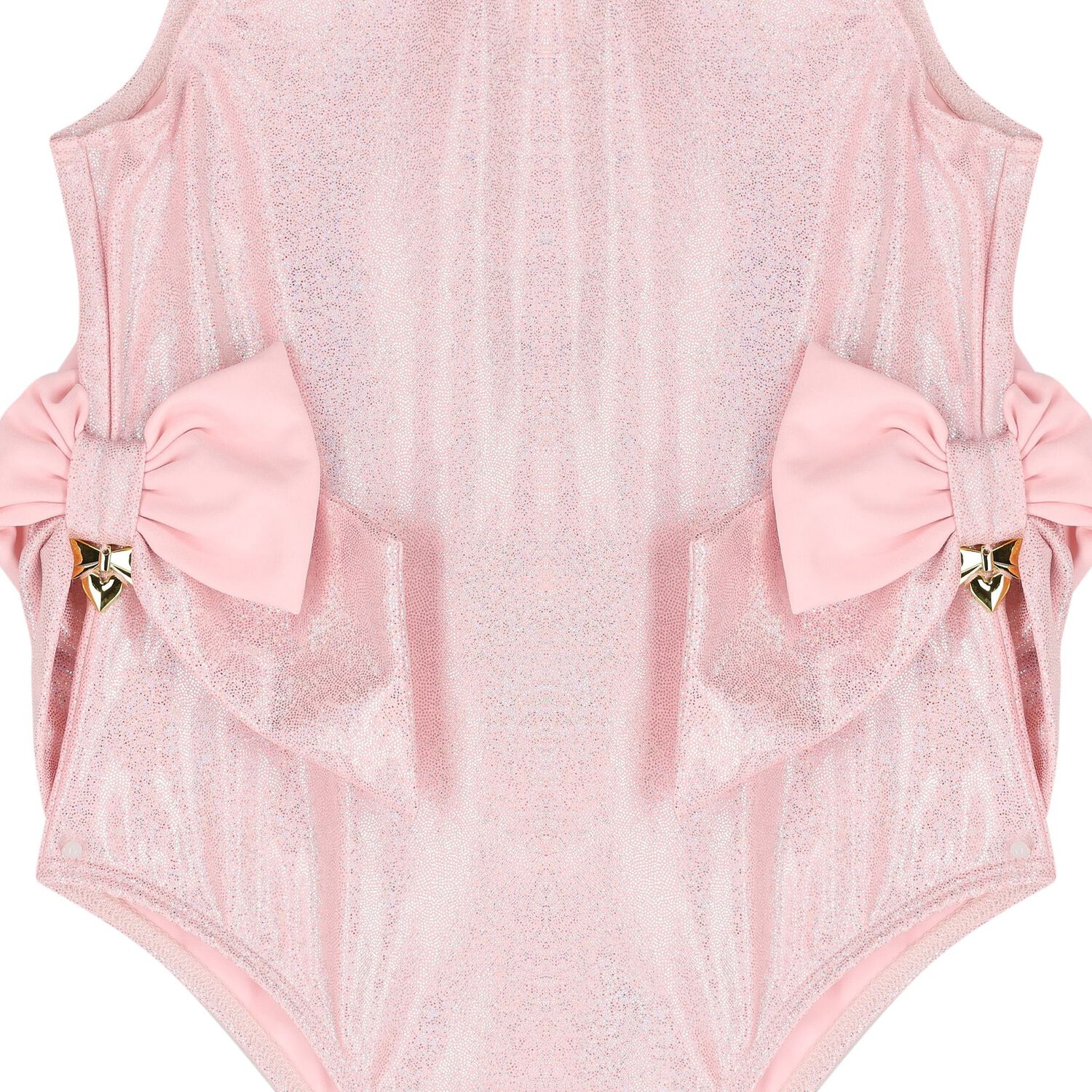 Girls Pink Iridescent Shimmer Swimsuit, 1, hi-res