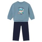 Younger Boys Blue & Navy Blue Trousers Set, 2, hi-res