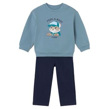 Younger Boys Blue & Navy Blue Trousers Set