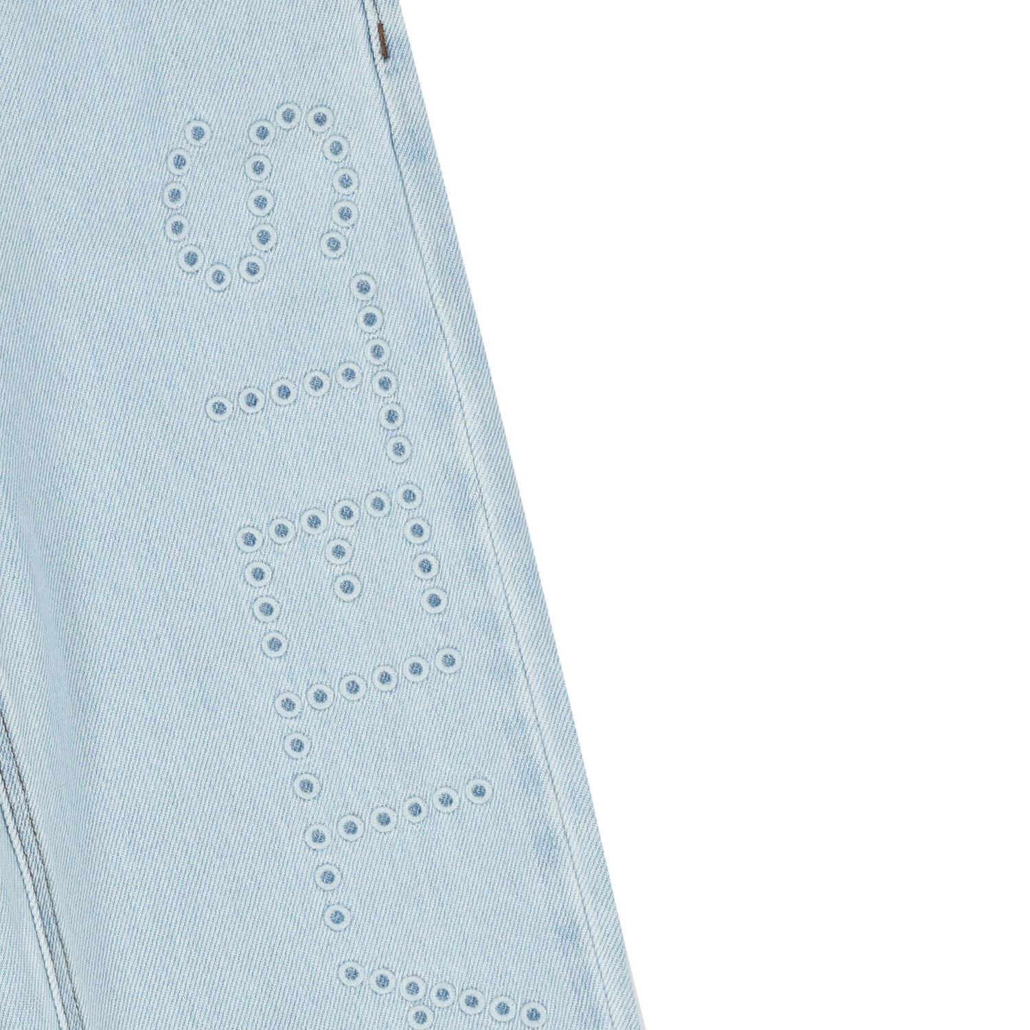 Girls Blue Logo Denim Jeans , 1, hi-res