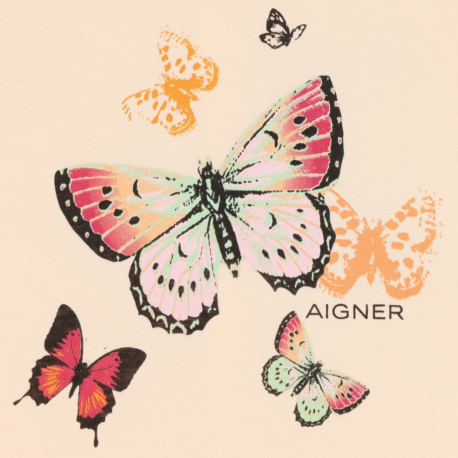 Younger Girls Pink Butterflies Logo Dress, 2, hi-res