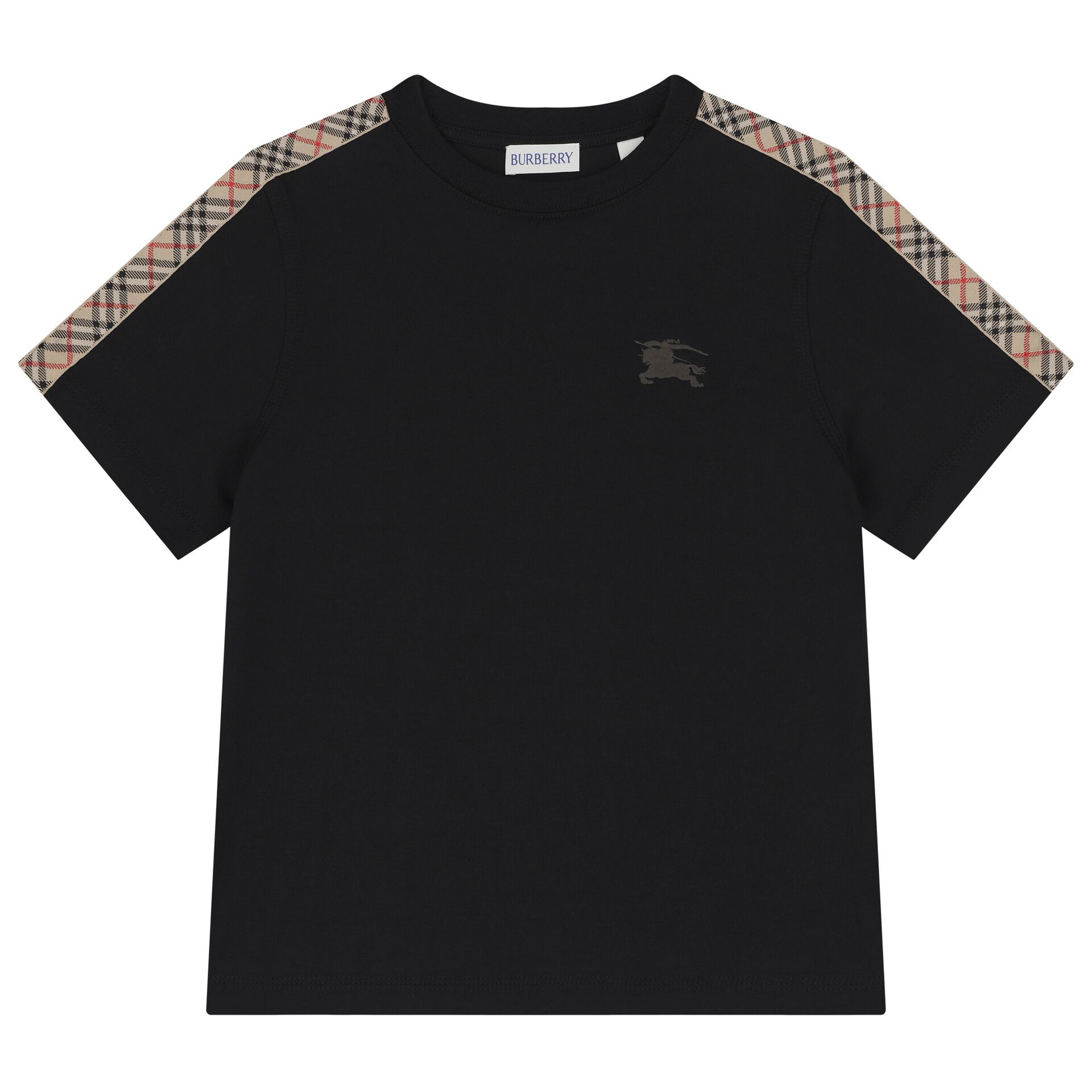 Burberry Black Logo Check T-Shirt | Junior Couture USA