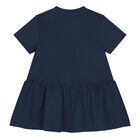 Younger Girls Navy Blue Tiger Logo Dress, 1, hi-res