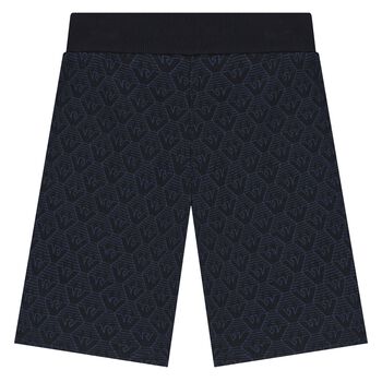 Boys Navy Blue Logo Shorts