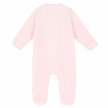 Baby Boys Blue Velour Babygrow