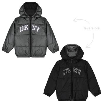 DKNY Black Logo Reversible Puffer Jacket, 1 Black Logo Reversible Puffer Jacket