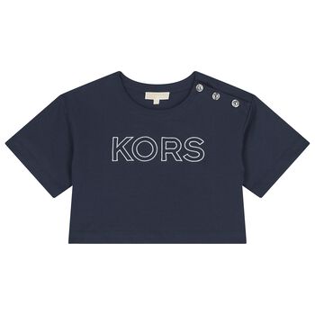 Girls Navy Blue Logo T-Shirt