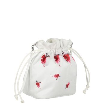 Girls Ivory Floral Satin Bag