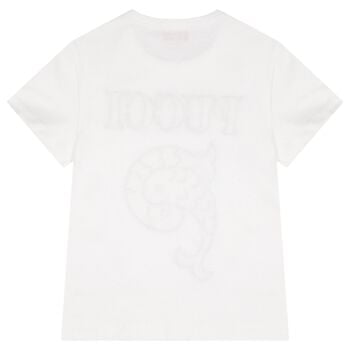 Girls White Logo T-Shirt