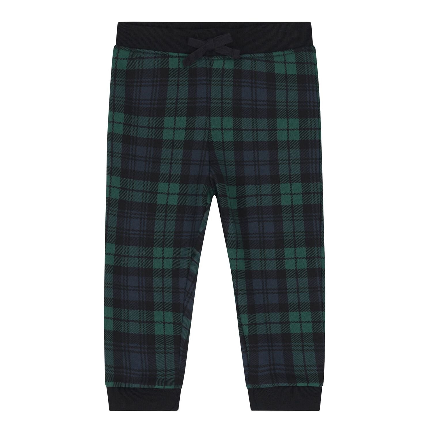 Baby Boys Black & Green Polo Bear Tartan Trouser Set, 1, hi-res
