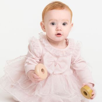 Baby Girls Pink Bow Babygrow Set