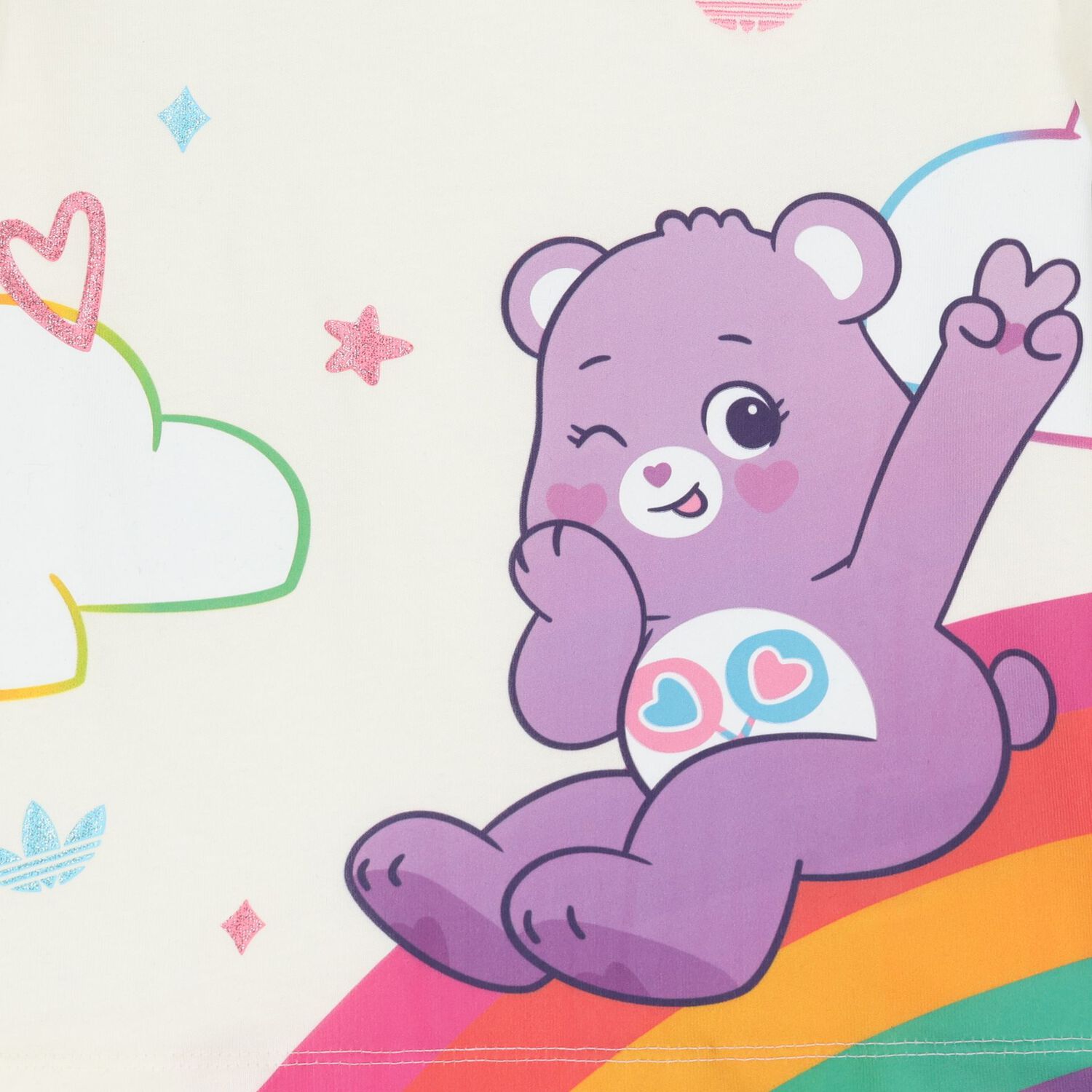 Younger Girls Ivory & Black Care Bears Shorts Set, 1, hi-res