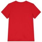 Boys Red Teddy Bear Logo T-Shirt, 3, hi-res