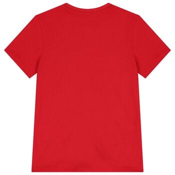 Boys Red Teddy Bear Logo T-Shirt
