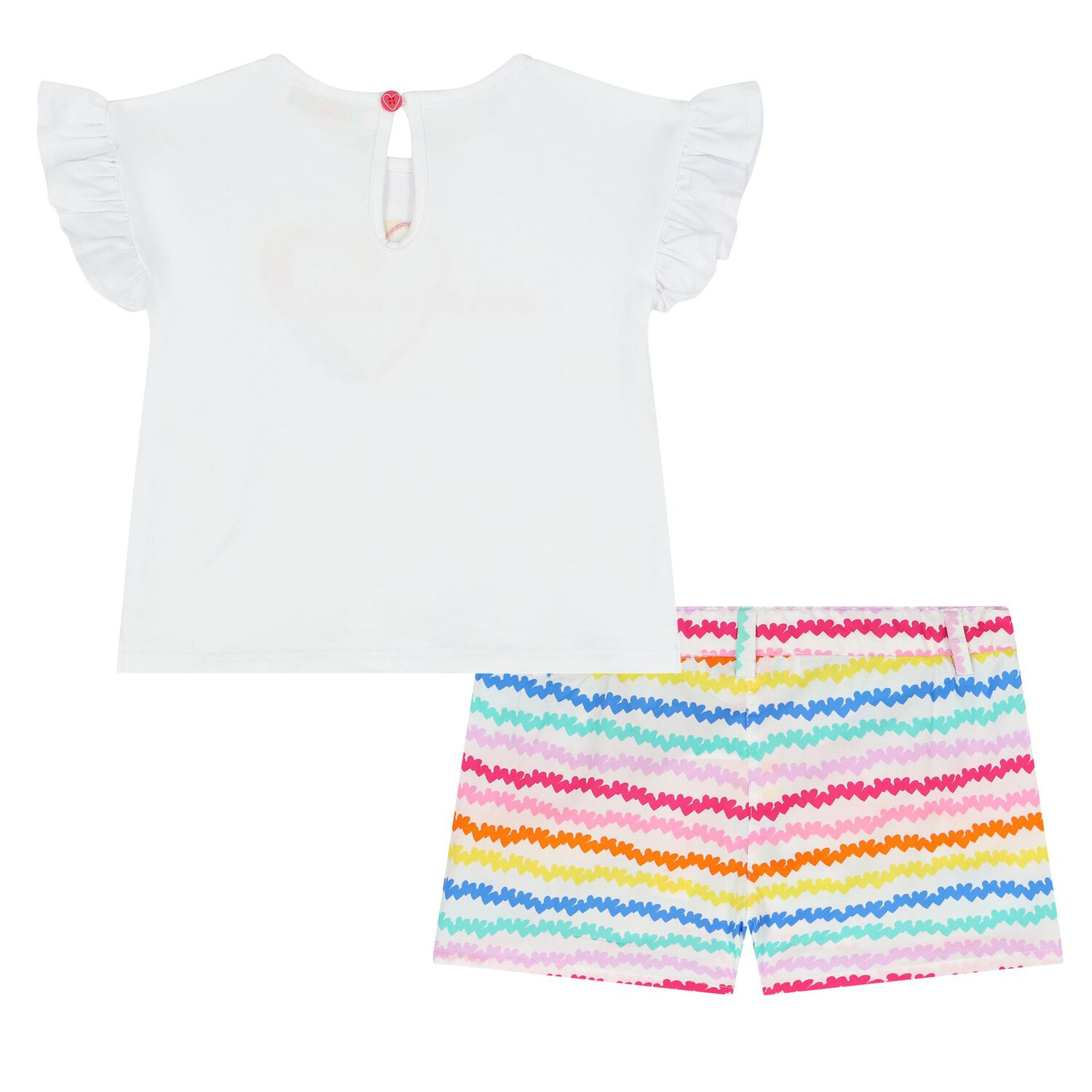 Girls White Logo Shorts Set, 1, hi-res image number null