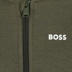 Younger Boys Green Hooded Zip Up Top, 2, hi-res