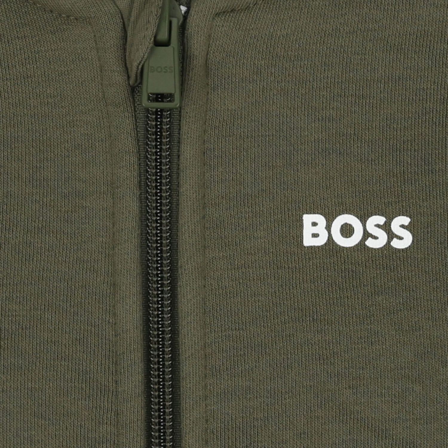 Younger Boys Green Hooded Zip Up Top, 2, hi-res