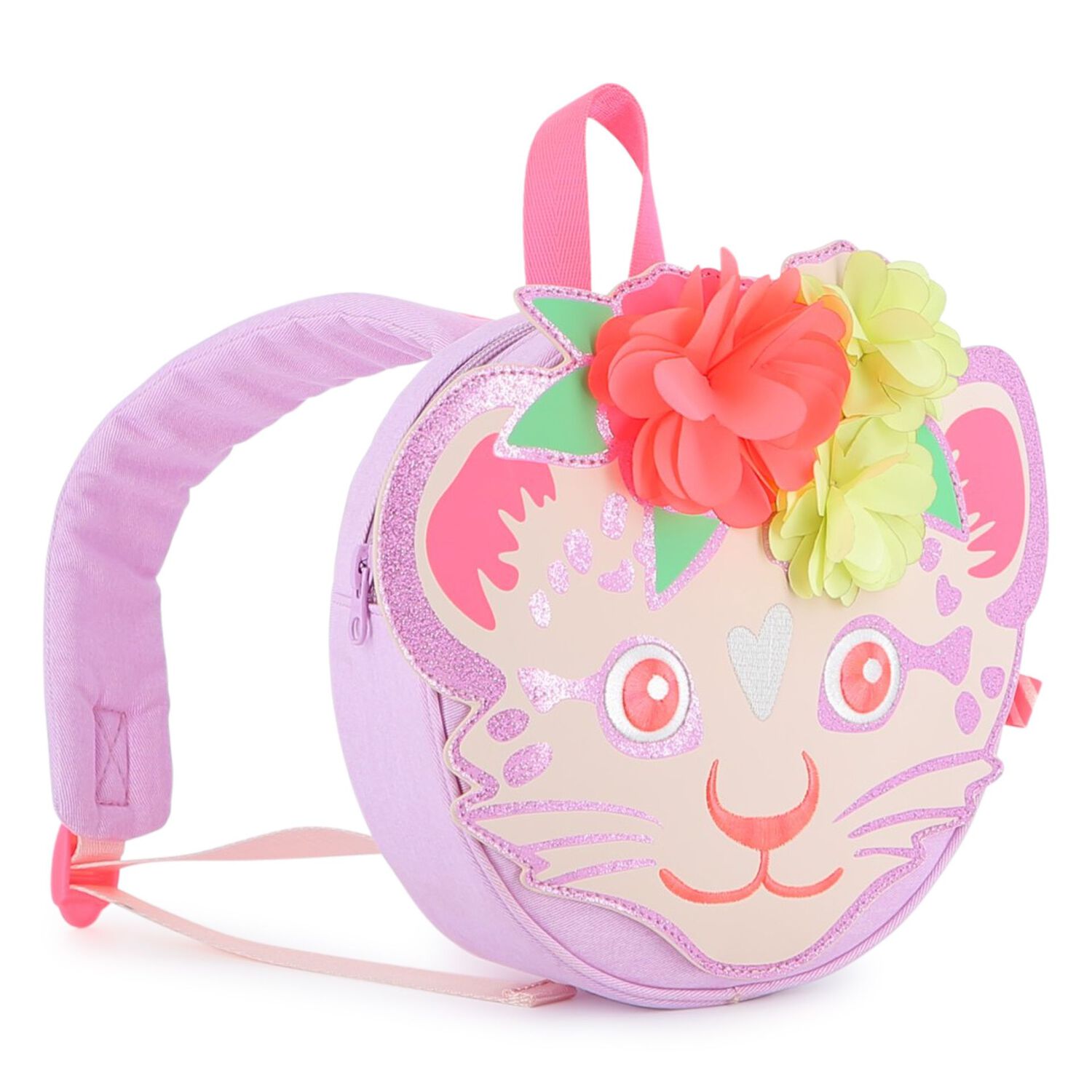 Younger Girls Pink & Lilac Cheetah Backpack, 1, hi-res