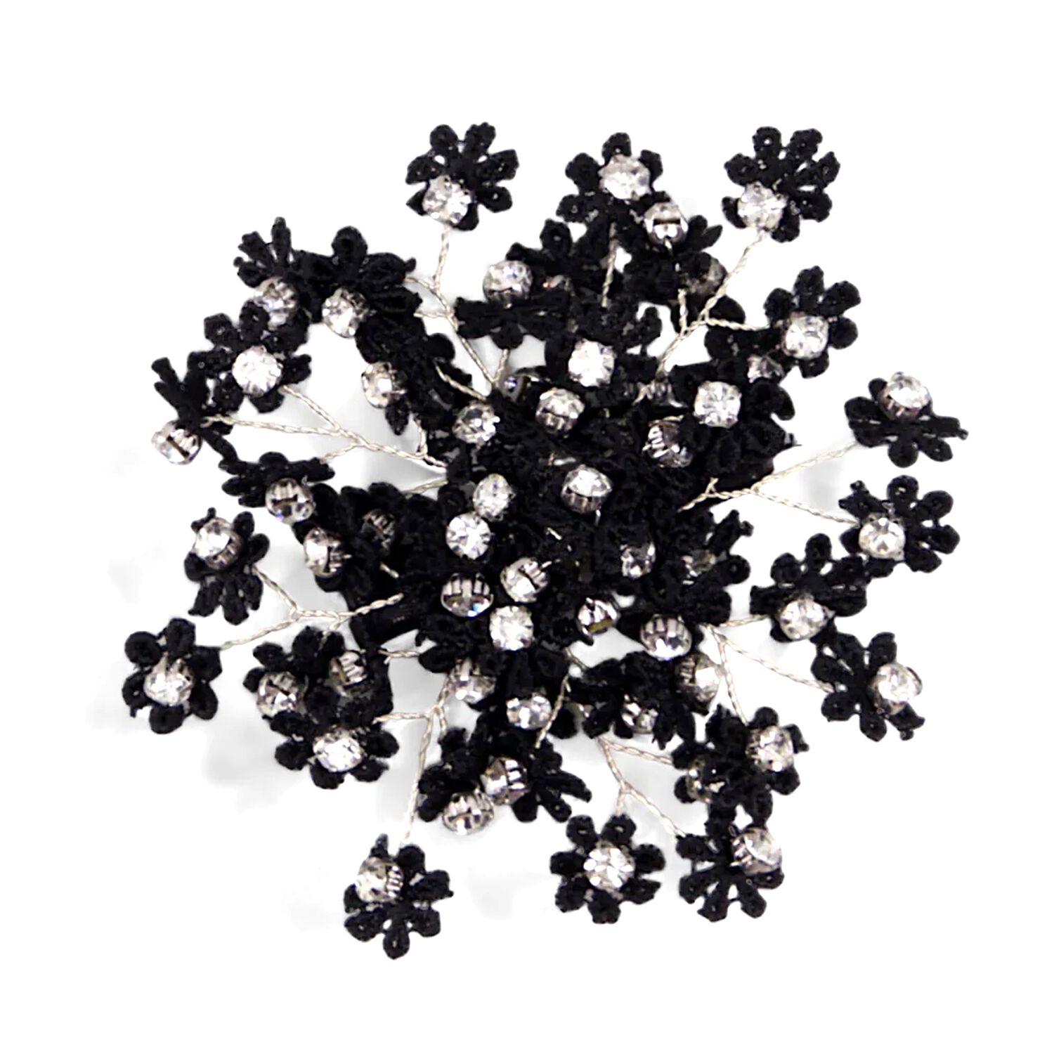 Girls Black Daisy Hair Clip, 1, hi-res image number null