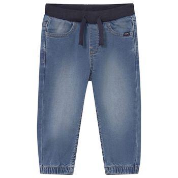 Younger Boys Blue Denim Joggers