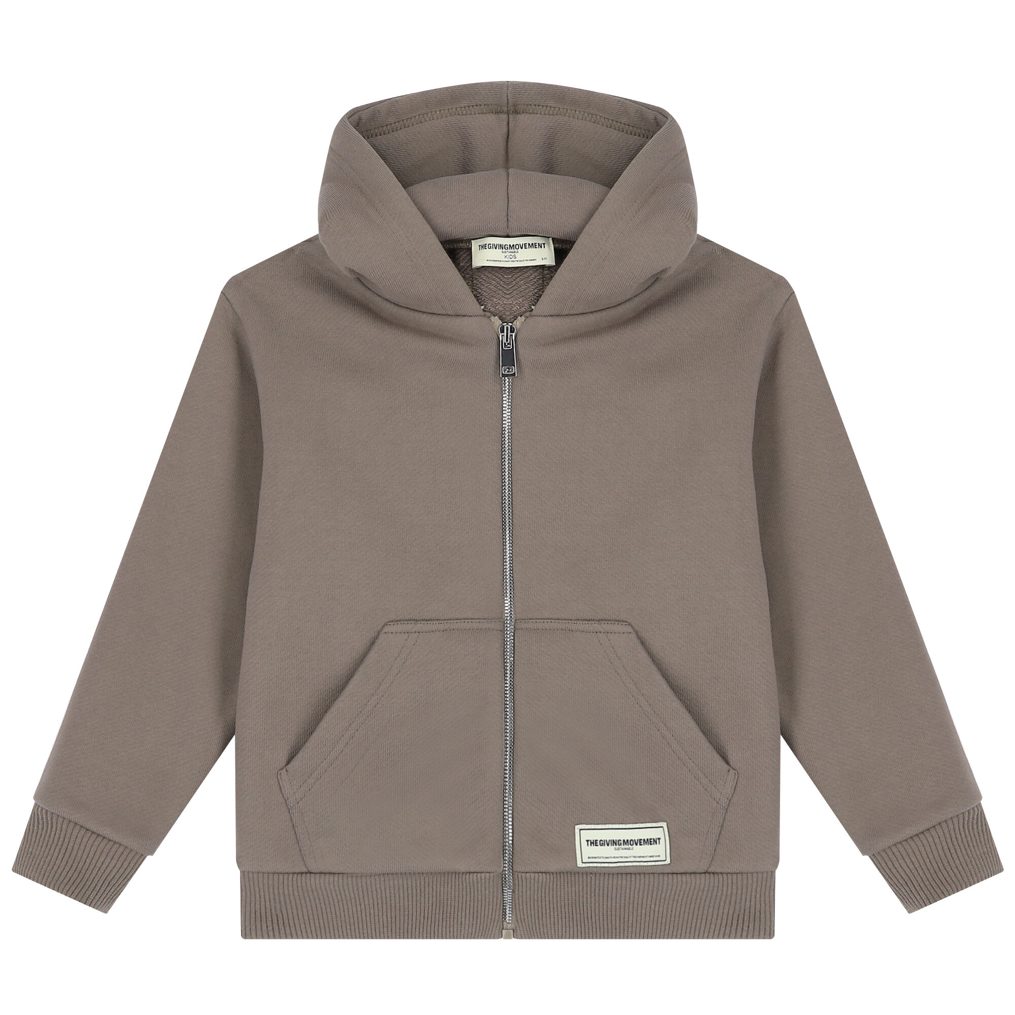 The Giving Movement Beige Logo Hooded Zip Up Top Junior Couture Bahrain