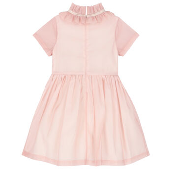 Girls Pink Bow Dress