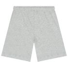 Boys White & Grey Teddy Bear Logo Shorts Set, 1, hi-res