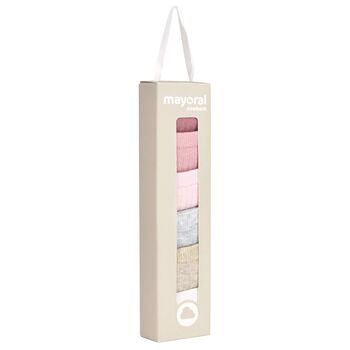 Baby Girls Beige, Ivory & Pink Socks ( 6 Pack )