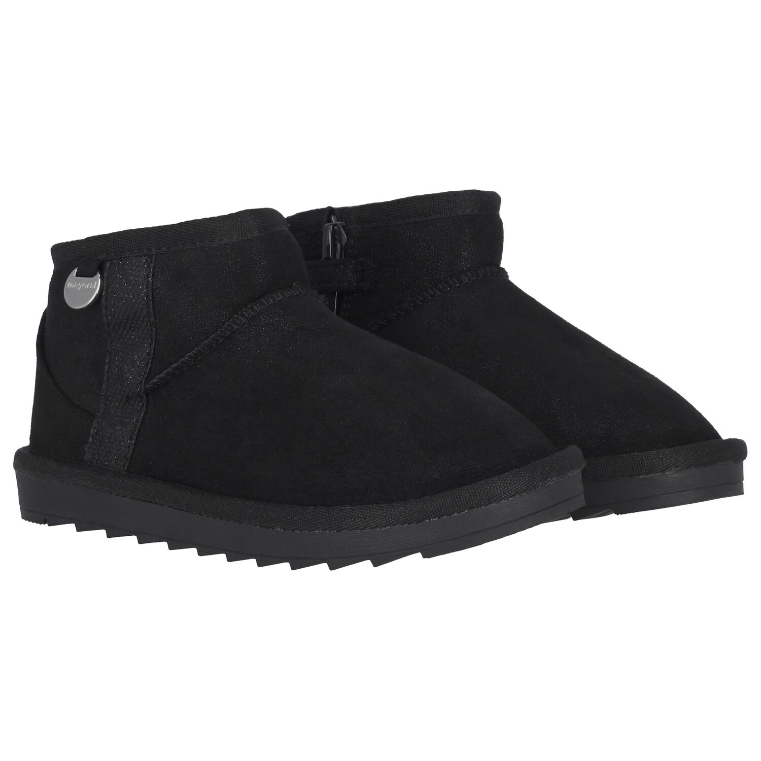 Girls Black Faux Suede Boots, 1, hi-res image number null