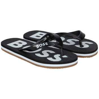 Black Logo Flip-Flops