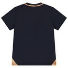 طقم شورت بطبعة خريطة جغرافية باللونين الأزرق الداكن والبيج للأولاد, 2, hi-res