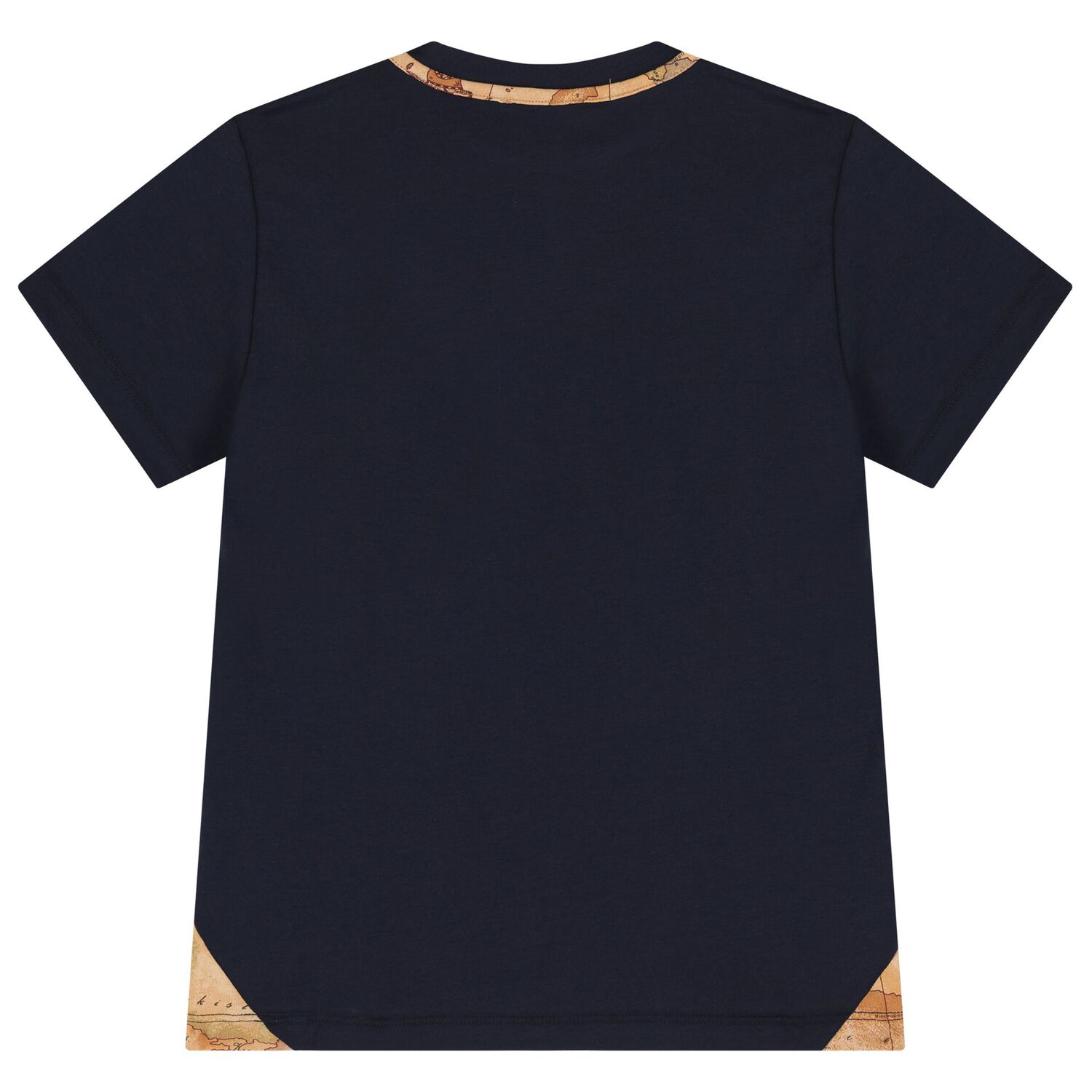 طقم شورت بطبعة خريطة جغرافية باللونين الأزرق الداكن والبيج للأولاد, 2, hi-res