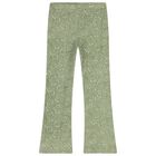 Girls Beige & Green Flower Leggings Set, 2, hi-res