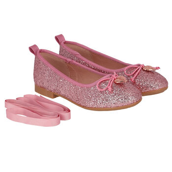 Girls Pink Glitter Shoes