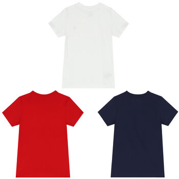Boys Navy, Red & White Logo T-Shirts ( 3-Pack )