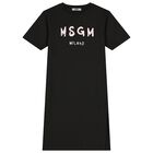 Girls Black Logo Dress, 1, hi-res