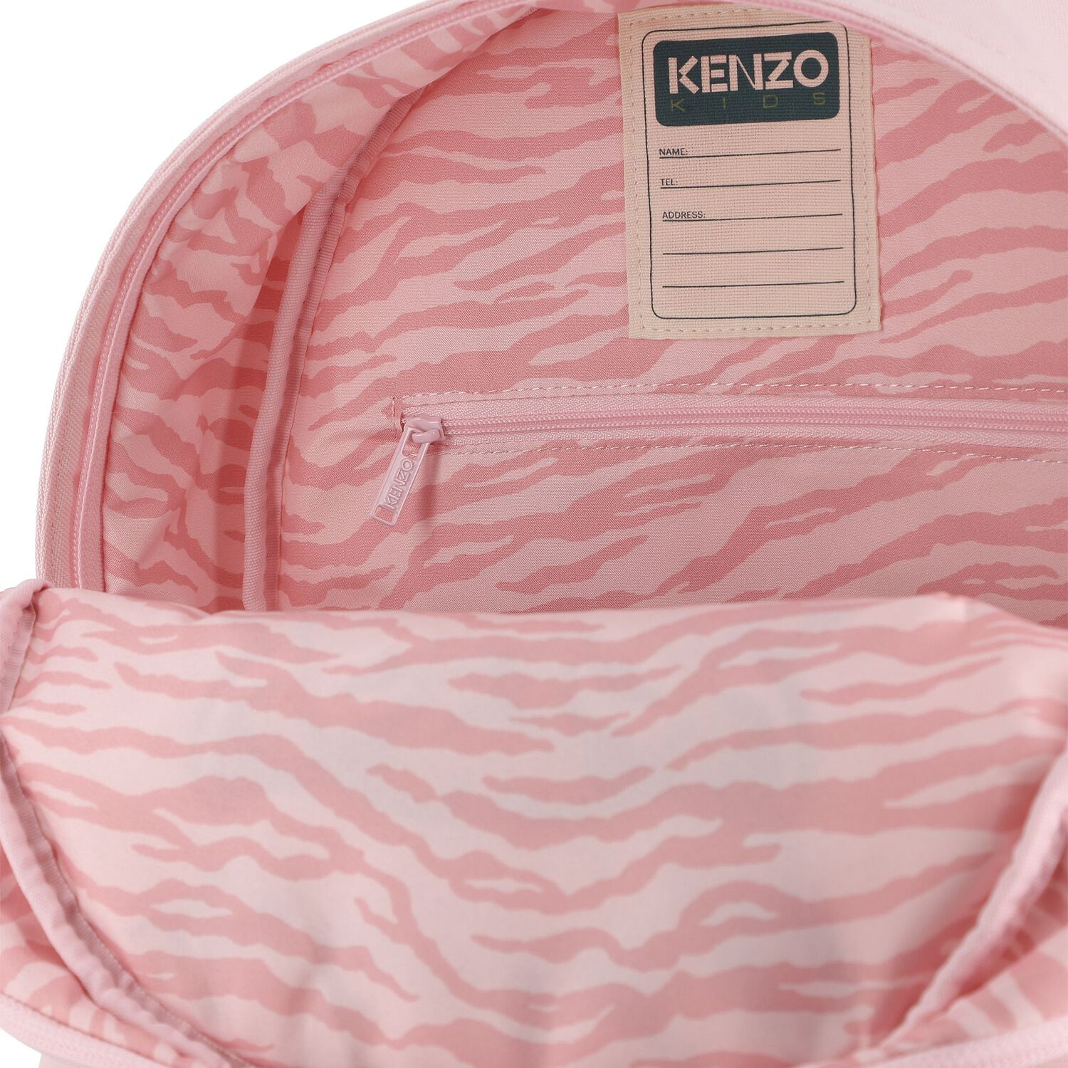 Girls Pink Tiger Logo Backpack ( 28cm ), 1, hi-res