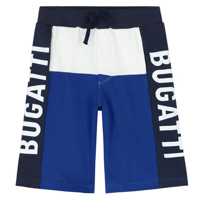 Boys White & Blue Logo Shorts