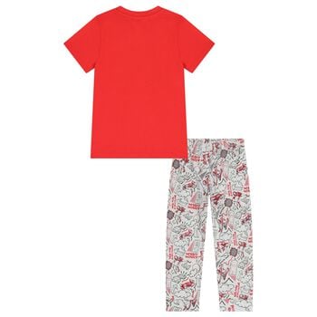Boys Red & Grey Spiderman Pyjamas